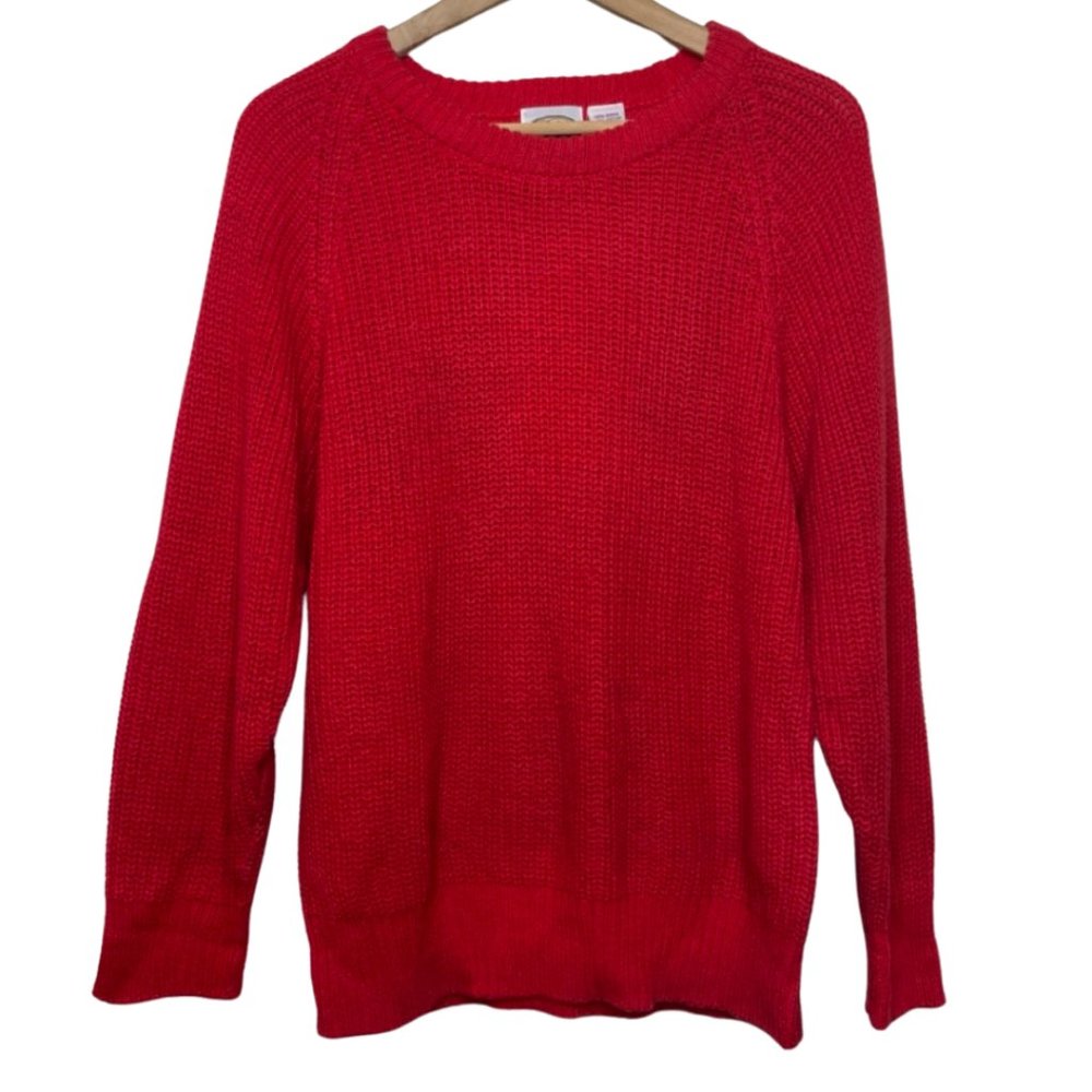 PICKET AND POST | Vintage Red Crewneck Preppy Professor Sweater | Size L